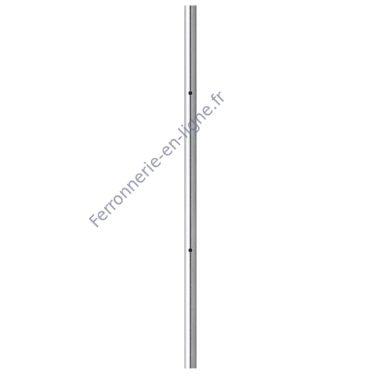 Poteau inox, tube rond, pré-percé pour pince à verre, 4 trous M8, 135° (AISI 304), différentes dimensions