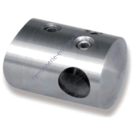 Support de barre avec trou traversant à fixer sur tube rond, fixation de barre des deux côtés, inox (AISI 304), différentes dimensions