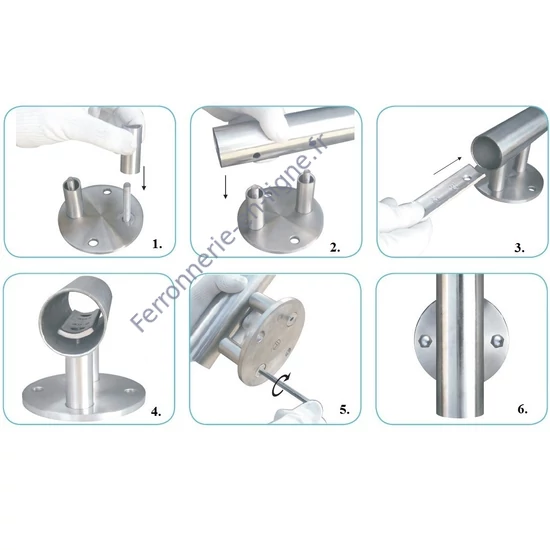 Platine de fixation laterale, inox (AISI 304), différentes dimensions