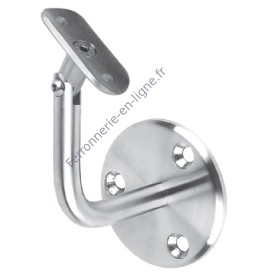 Support de main courante pour tube rond, articulé, inox (AISI 304), différentes dimensions