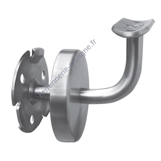 Support de main courante pour tubes ronds et carrés avec rosace de couverture, inox (AISI 304), différentes dimensions