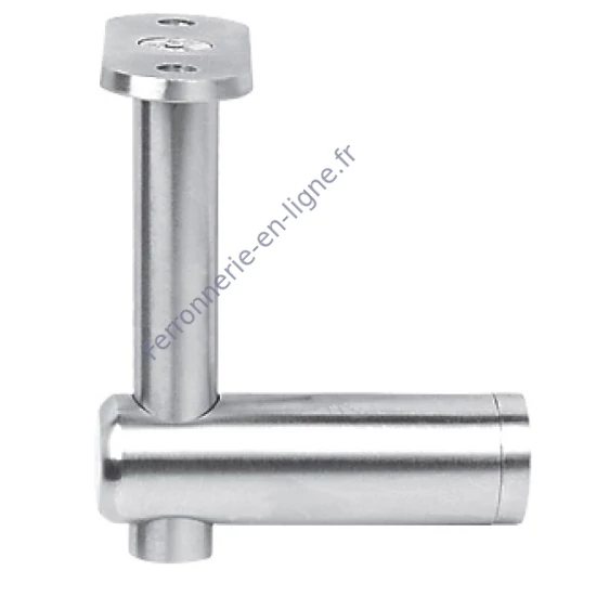 Support de main courante pour tube carré, à fixer sur tube carré, réglable en hauteur, inox (AISI 304)