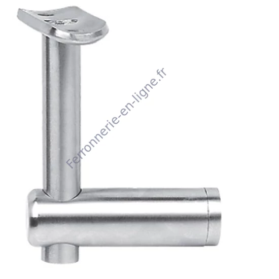 Support de main courante pour tube rond, fixable sur tube carré, réglable en hauteur, inox (AISI 304), différentes dimensions