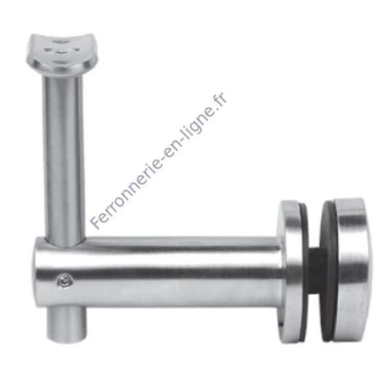 Support de main courante pour tubes ronds et carrés, à fixer sur du verre, réglable en hauteur, inox (AISI 304), différentes dimensions