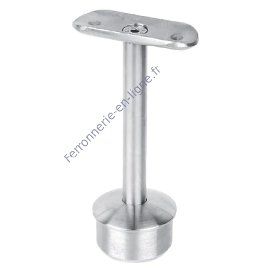 Support de main courante rond, pour tube rond, inox (AISI 304), différentes dimensions