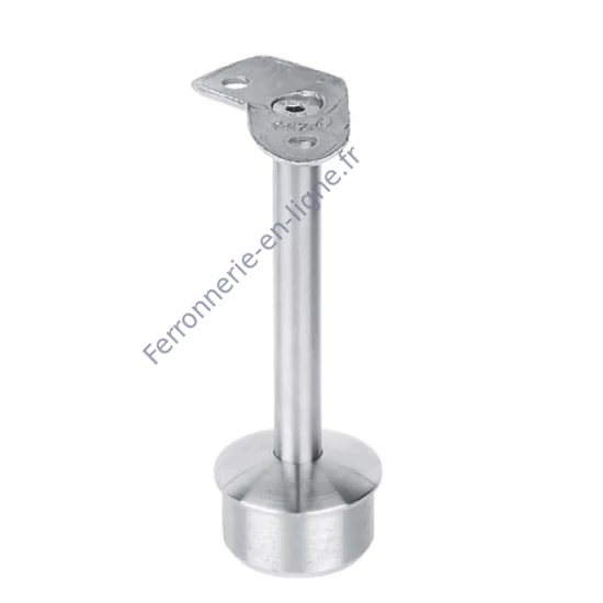 Support de main courante rond, pour tube rond, avec plaque de support 135°, inox (AISI 304), différentes dimensions