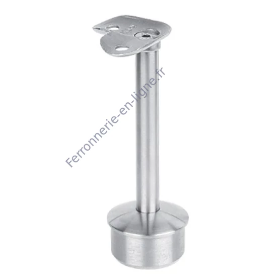 Support de main courante rond, pour tube rond, avec plaque de support 90°, inox (AISI 304), différentes dimensions