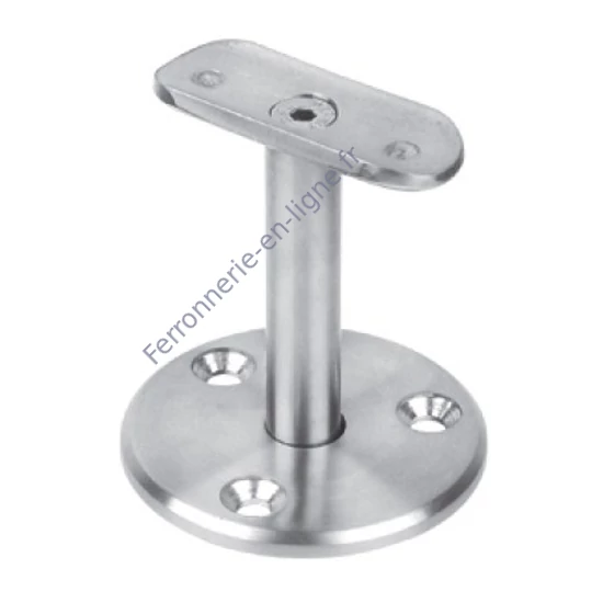 Support de main courante pour tube rond et carré, à visser, inox (AISI 304), différentes dimensions