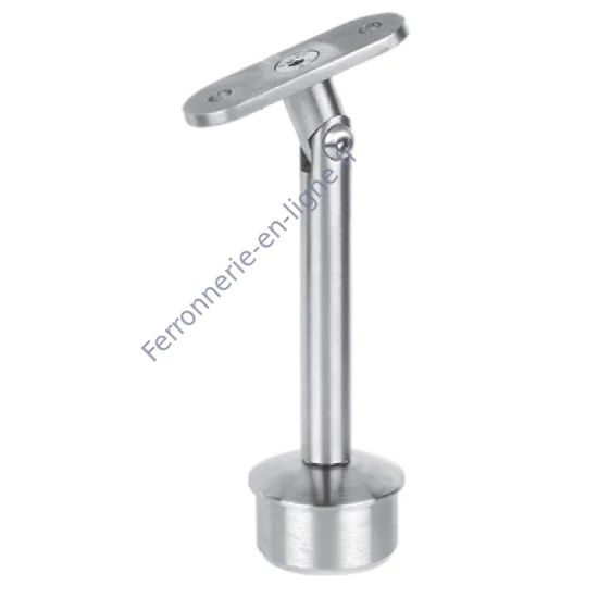 Support de main courante pour tube carré, pour tube rond, articulé, inox (AISI 304), différentes dimensions