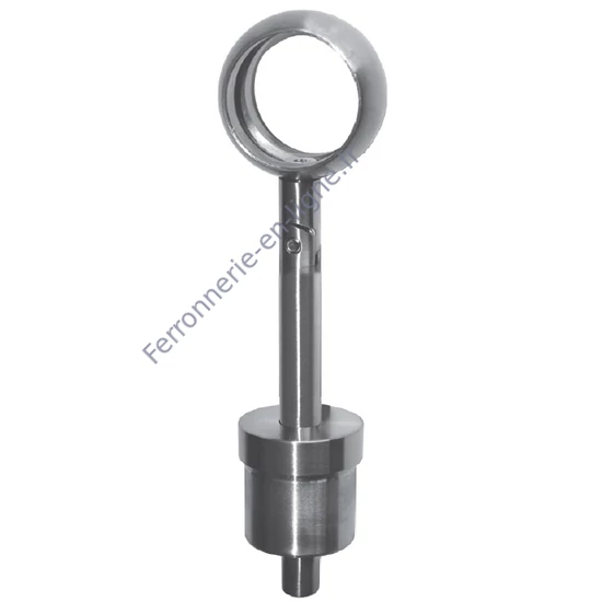 Support de main courante rond, pour tube rond, articulé, réglable en hauteur, inox (AISI 304), différentes dimensions