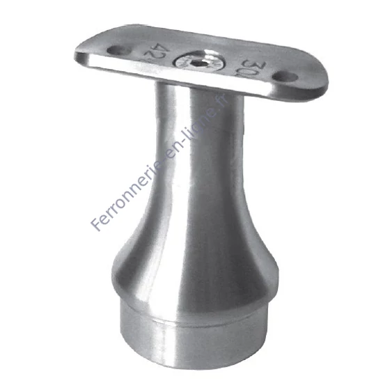 Support de main courante rond, pour tube rond, inox (AISI 304), différentes dimensions