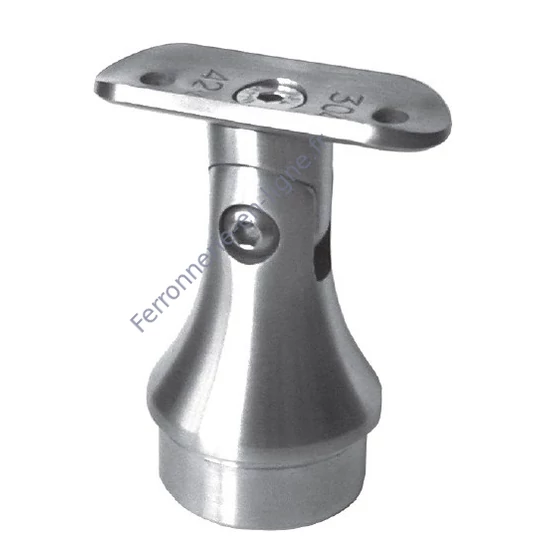 Support de main courante rond, pour tube rond, articulé, inox (AISI 304), différentes dimensions