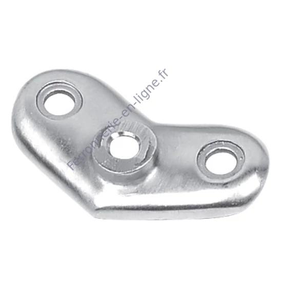 Plaque de support 135° pour tube rond, inox (AISI 304), différentes dimensions