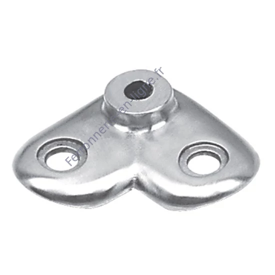 Plaque de support 90° pour tube rond, inox (AISI 316)