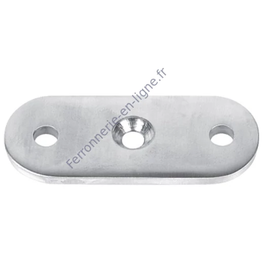 Plaque de support pour tube carré, inox (AISI 304)