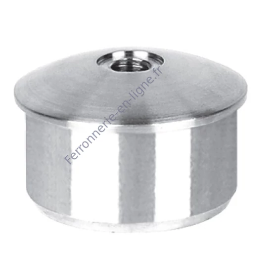 Embout bombé pour tube rond avec filetage M8, inox (AISI 304), différentes dimensions