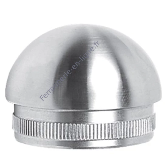 Embout demi-sphérique pour tube rond, inox (AISI 304), différentes dimensions