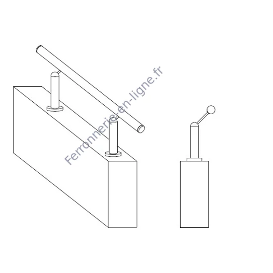 Embout demi-sphérique pour tube rond avec filetage M8, inox (AISI 304), différentes dimensions