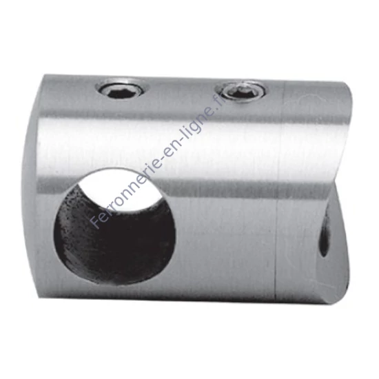 Support de barre avec trou traversant, à fixer sur tube rond, inox (AISI 304), différentes dimensions