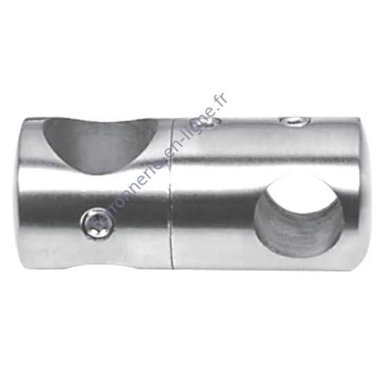 Support de barre avec trou traversant, "twin", inox (AISI 304), différentes dimensions