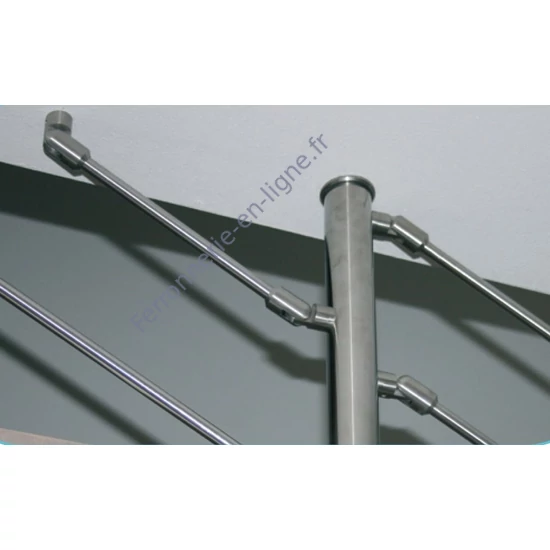 Support de barre orientable à fixer sur tube rond ou carré, inox (AISI 304), différentes dimensions