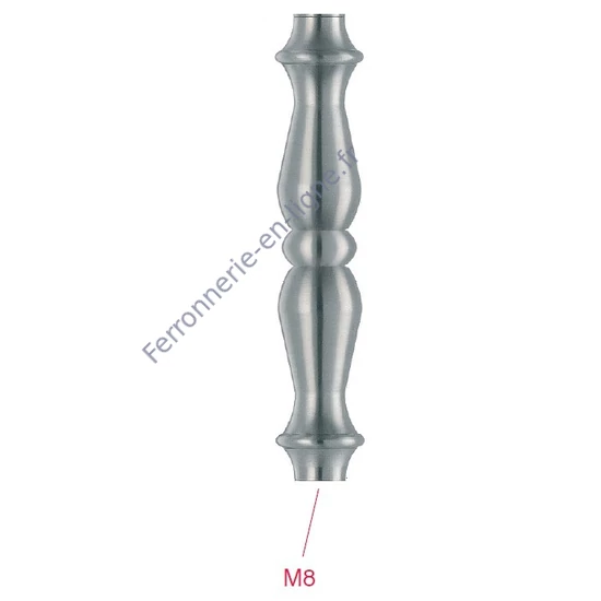 Manchon décoratif inox (AISI 304) avec trou fileté M8, différentes dimensions