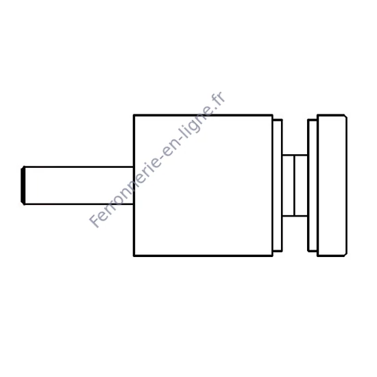 Point de fixation pour verre à fixer sur plat, long, inox (AISI 304), différentes dimensions