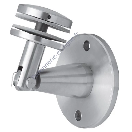 Fixation panneau de verre, pièce murale, rond, inox (AISI 304)