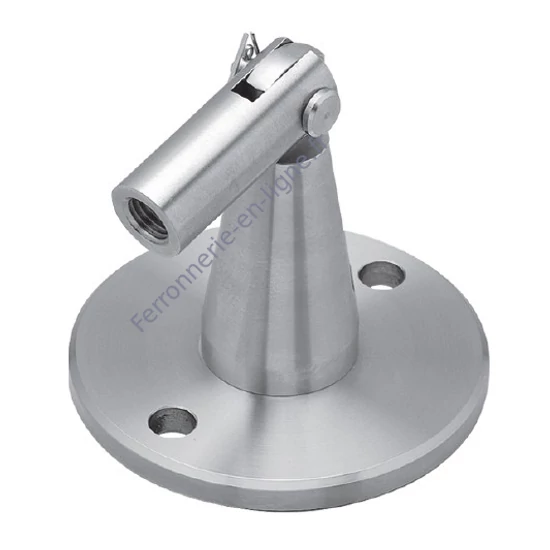 Support de tirant, pour montage mural, rond, inox (AISI 304)
