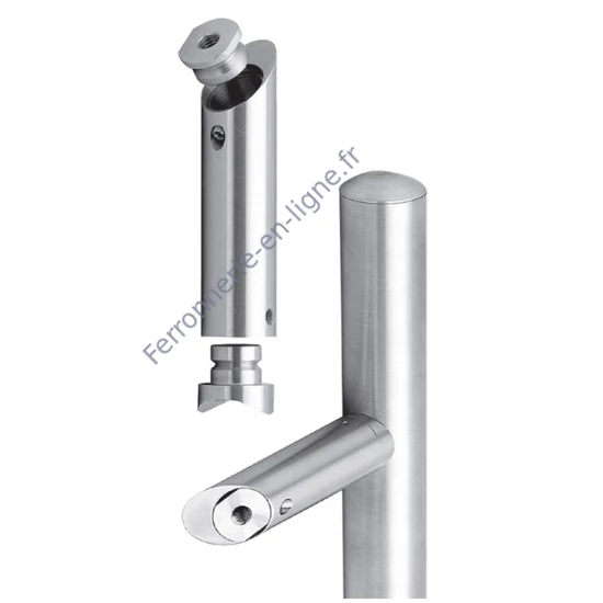 Support pour poignée de porte avec filetage intérieur M8, inox (AISI 304)