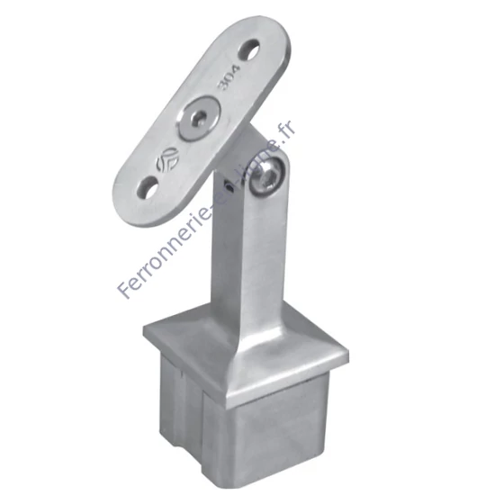 Support de main courante orientable pour tube carré ou rond, inox (AISI 316)