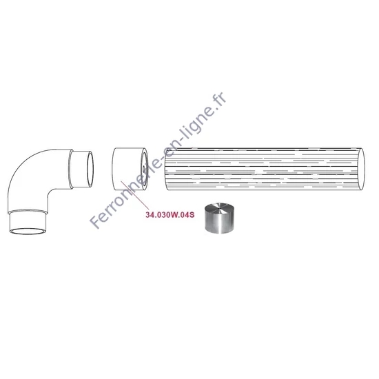 Raccordpour arc d'angle, inox (AISI 304)