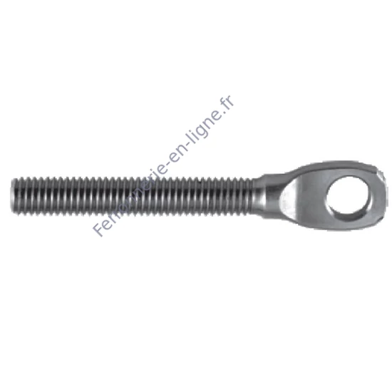 Goupille filetée avec œillet pour borne à fourche, inox (AISI 316)