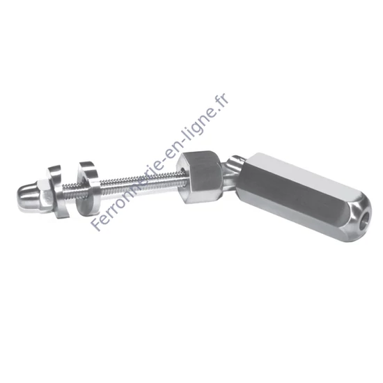 Embout fileté orientable pour câble inox, connexion à tube rond 42,4 mm, inox (AISI 316), différentes dimensions