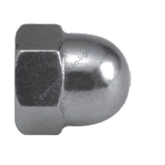 Écrou borgne avec filetage à droite, inox (AISI 316), différentes dimensions