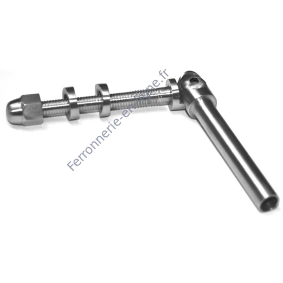 Embout fileté orientable pour câble inox, connexion à tube rond 42,4 mm, inox (AISI 316), différentes dimensions