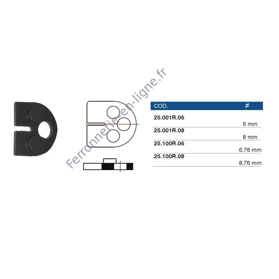 Insert en caoutchouc pour Pince à verre 50x40mm