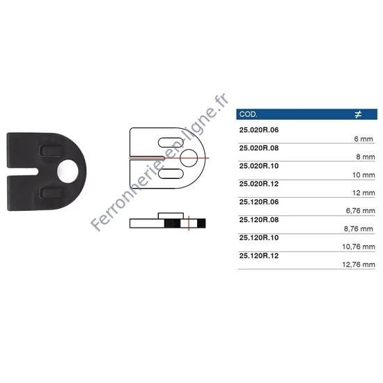 Insert en caoutchouc pour Pince à verre 63x45mm
