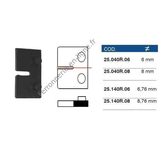 Insert en caoutchouc pour Pince à verre 45x45mm