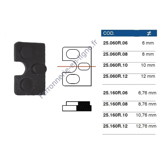Insert en caoutchouc pour Pince à verre 55x55mm