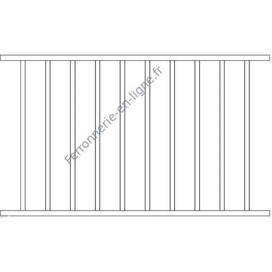 Panneau de clôture, barres : tube rond Ø25x1,5 mm, inox (AISI 316)