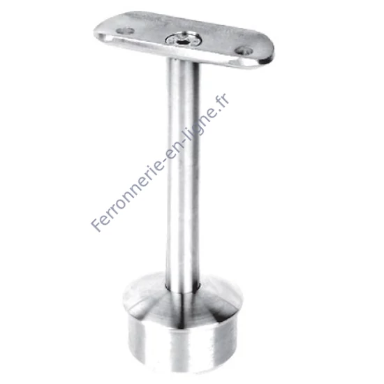 Support de main courante rond, pour tube rond, inox (AISI 316), différentes dimensions