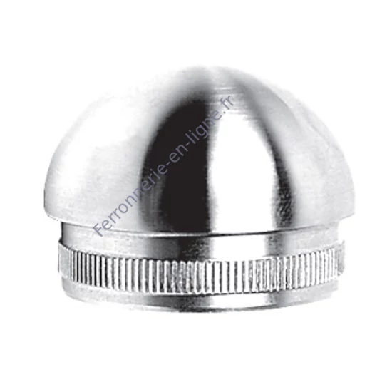 Embout demi-sphérique pour tube rond, inox (AISI 316), poli miroir