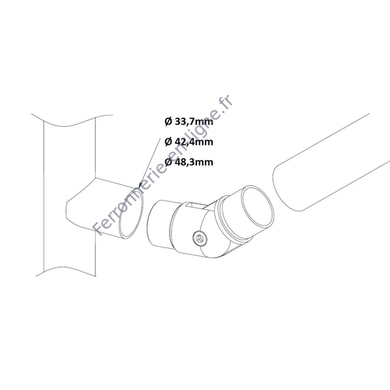 Raccord, inox (AISI 304), différentes dimensions