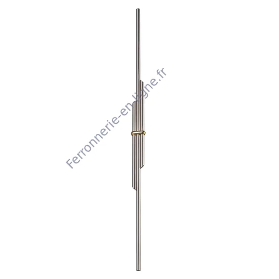 Barreau inox (AISI 304) avec collier en laiton, différentes épaisseurs de matériau