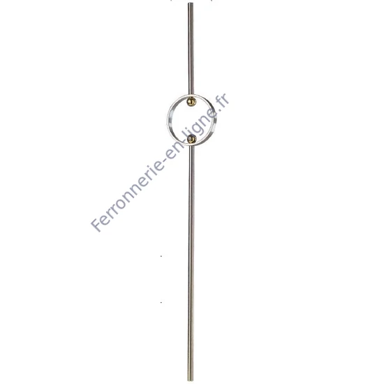 Barreau inox (AISI 304) avec décor en laiton, différentes épaisseurs de matériau
