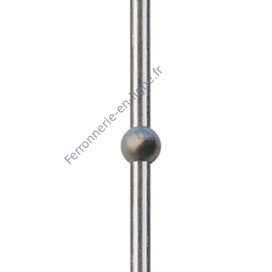Barreau inox (AISI 304) avec boule (Ø25mm), différentes épaisseurs de matériau