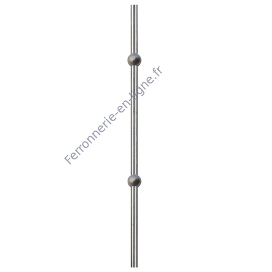 Poteau inox (AISI 304) avec boule (Ø60mm), différentes épaisseurs de matériau
