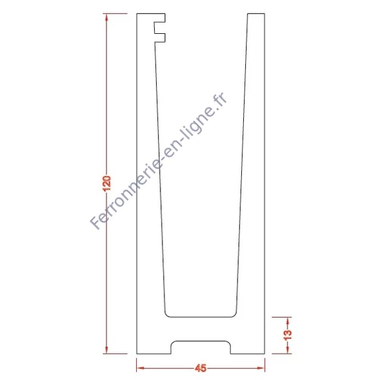 Elément d'angle pour profil de sol en aluminium, fixation latérale