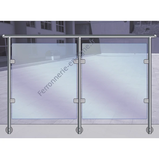 Garde-corps en verre inox